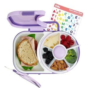 GoBe Kids Lunchbox, 2-in-1 Bento Style Lunch Container, Taro Purple